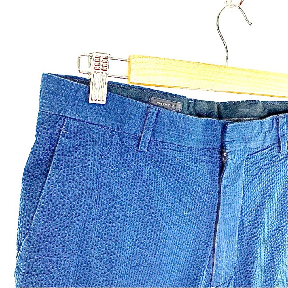 J.Crew Ludlow Slim Navy Blue Cotton Seersucker Pants Men's Size 31 x 32 Like New - Picture 2 of 5